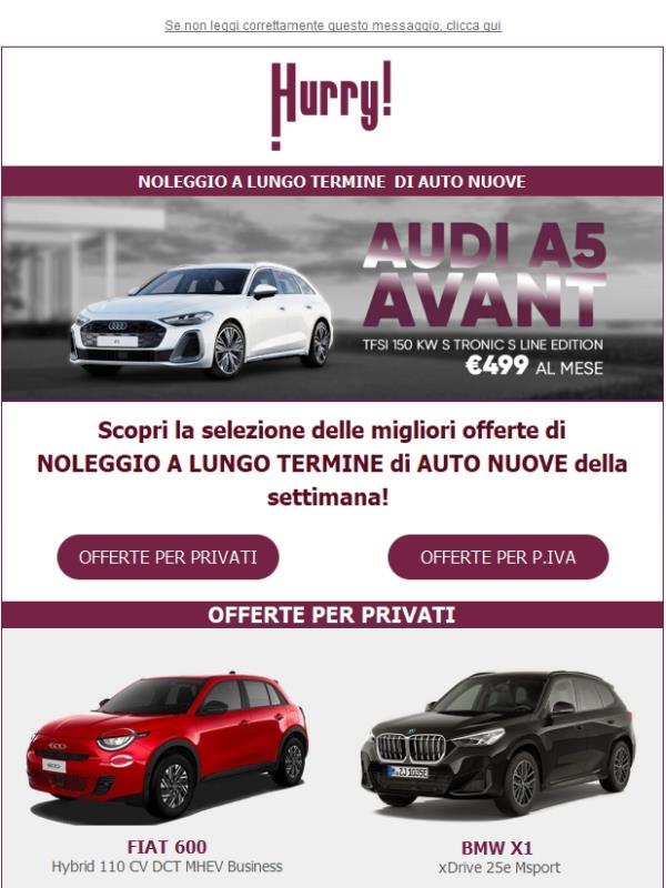 🚘HURRY! Noleggio | Le MIGLIORI OFFERTE della settimana 🚘 Scopri tutte le auto a noleggio a prezzi scontati!