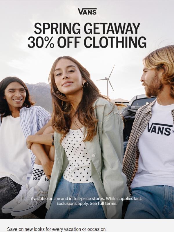It’s here: Get 30% off all clothing