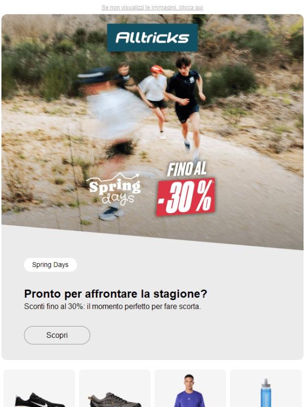 Fino al 30% di sconto sugli articoli da running: è arrivato !