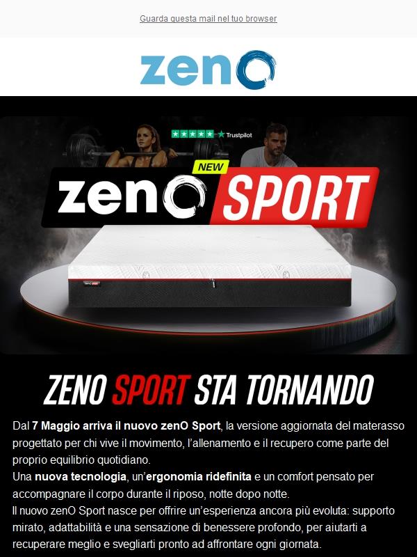 Il nuovo zenO Sport sta per arrivare: nuova tecnologia ed ergonomia ridefinita per un comfort senza compromessi