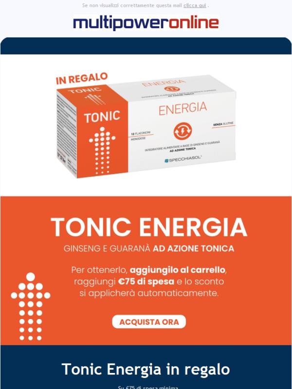 💥 In regalo: Tonic Energia ⚡ ad azione tonica!