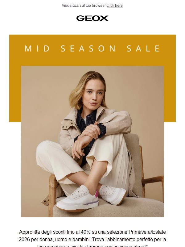 Mid Season Sale Geox | Sconti fino al 40% 🛍️