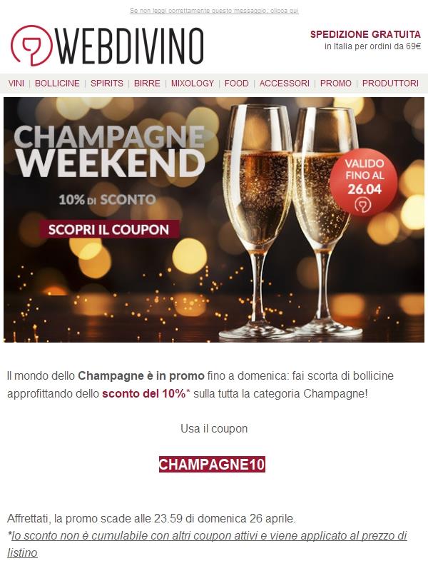 Champagne Weekend 🥂 -10% fino a domenica