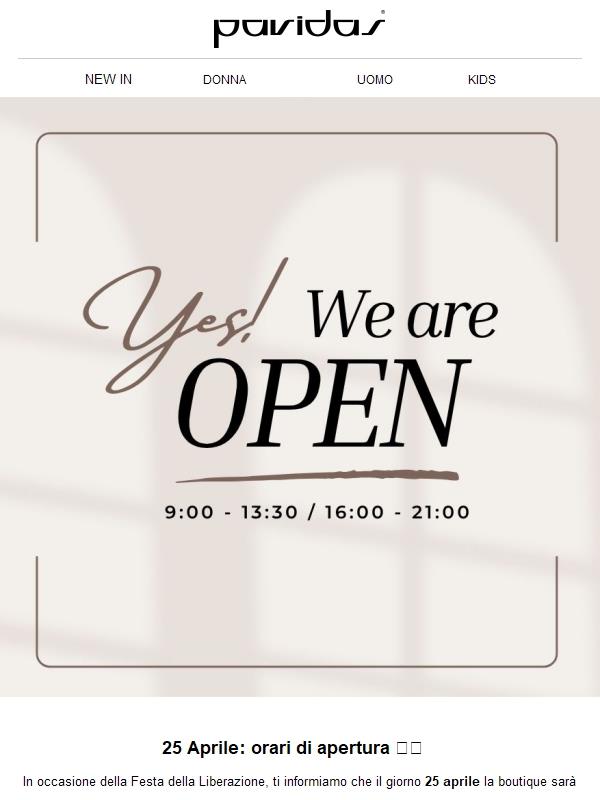 25 Aprile: orari di apertura 🇮🇹