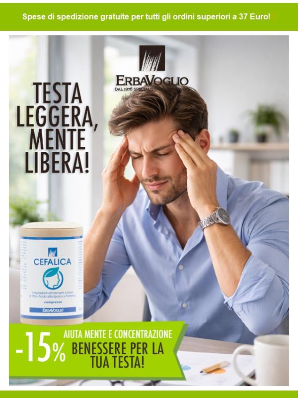 Addio Mal di Testa, con Cefalica di Erbavoglio 🌿