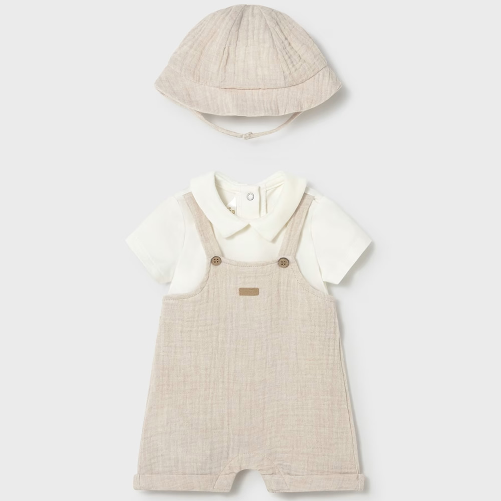 Image of TUTINA CORTA CON CAPPELLO GRANO 1651 NEONATO MAYORAL TRIGO