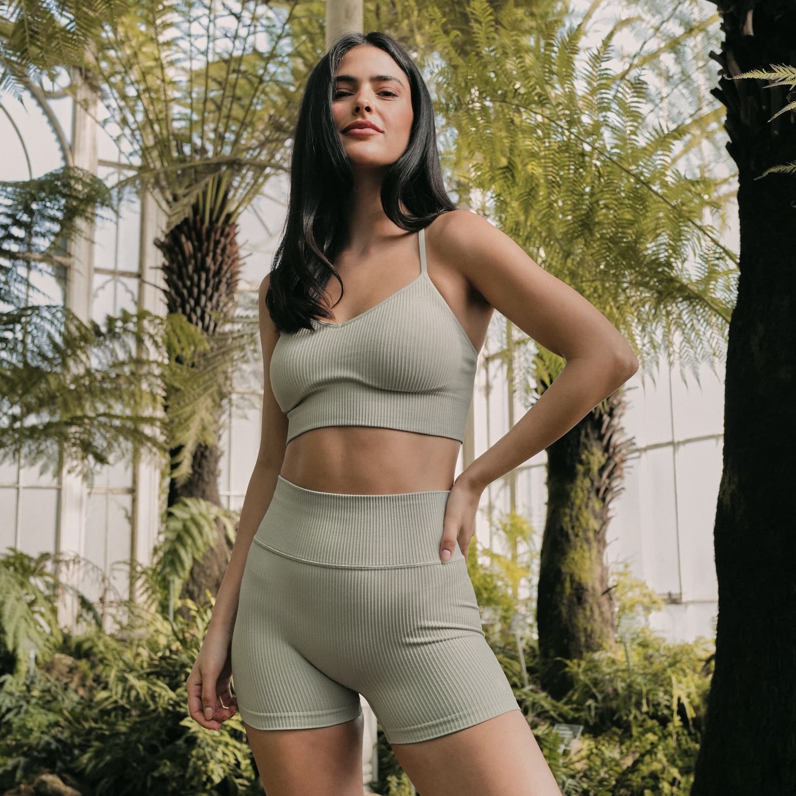 Maya Hotpant Set Dusty Sage 