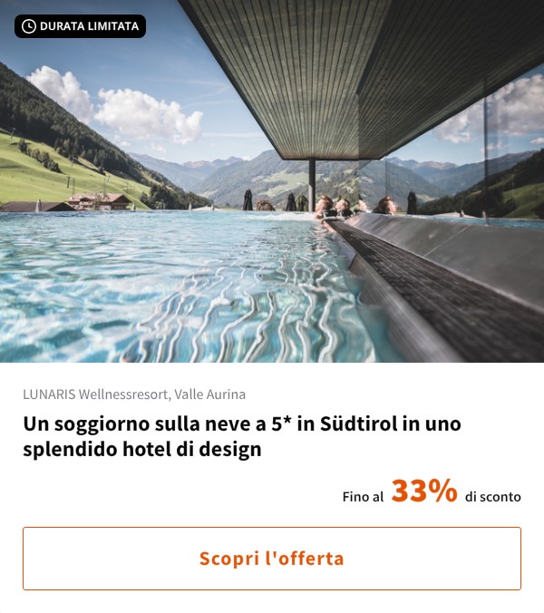 Un soggiorno sulla neve a 5* in Südtirol in uno splendido hotel di design