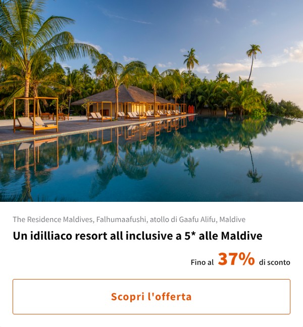 Un idilliaco resort all inclusive a 5* alle Maldive