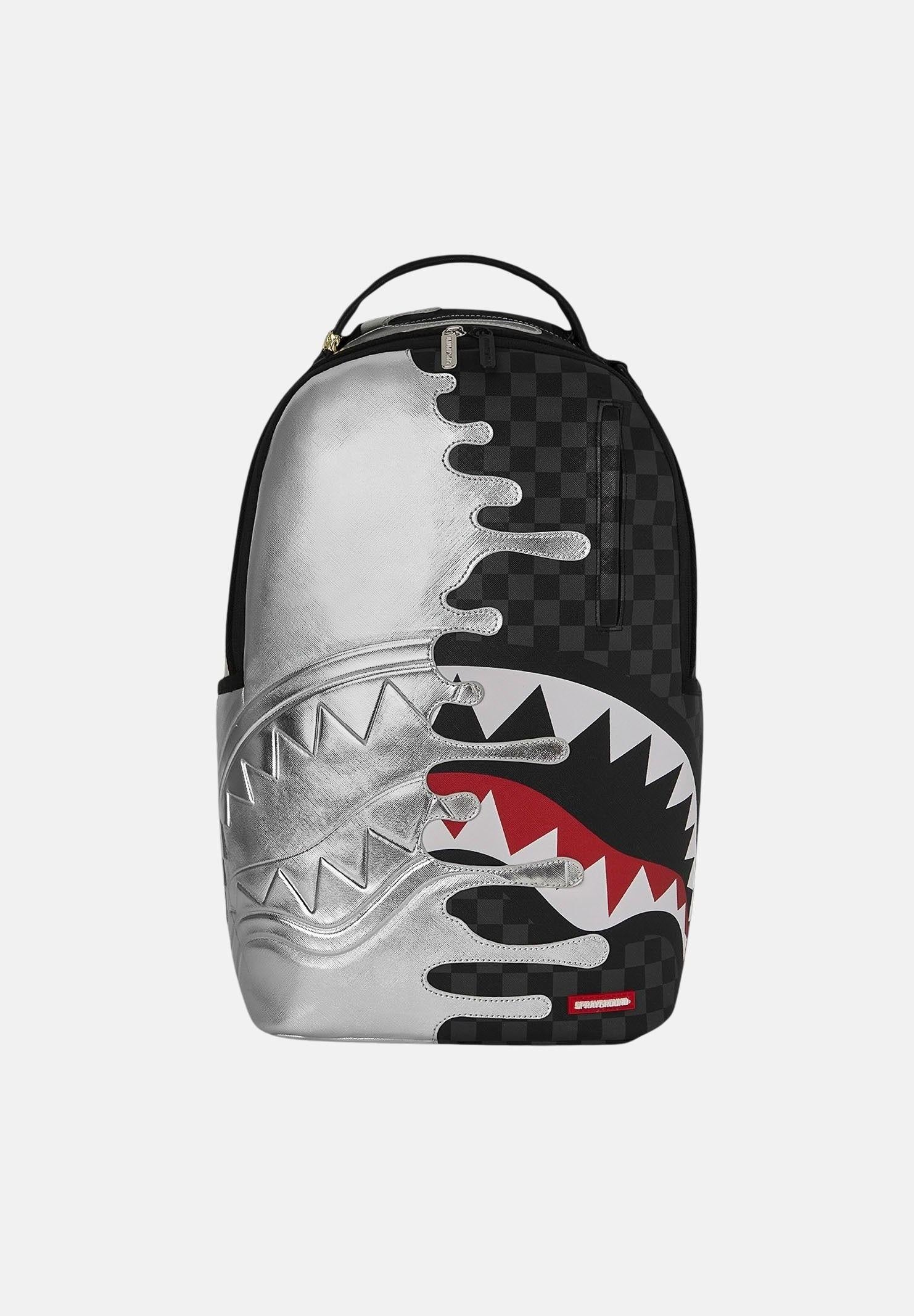 Image of SPRAYGROUND Zaino SILVER SIDE DRIP argento e nero per uomo e donna