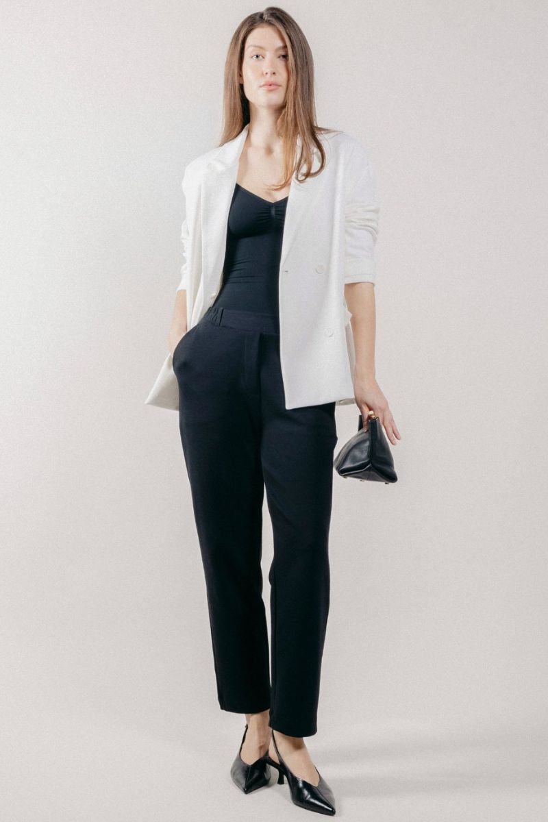 Giacca Blazer Doppiopetto in Interlock White