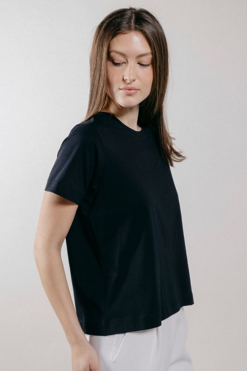 T-Shirt Girocollo in Jersey Black