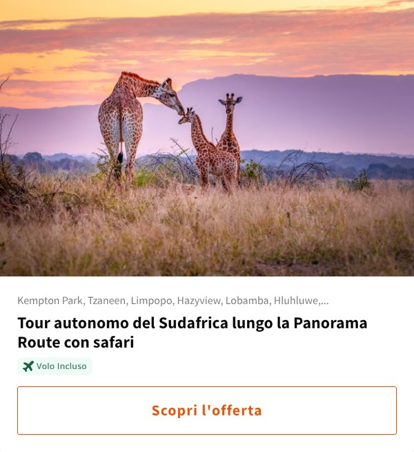 Tour autonomo del Sudafrica lungo la Panorama Route con safari