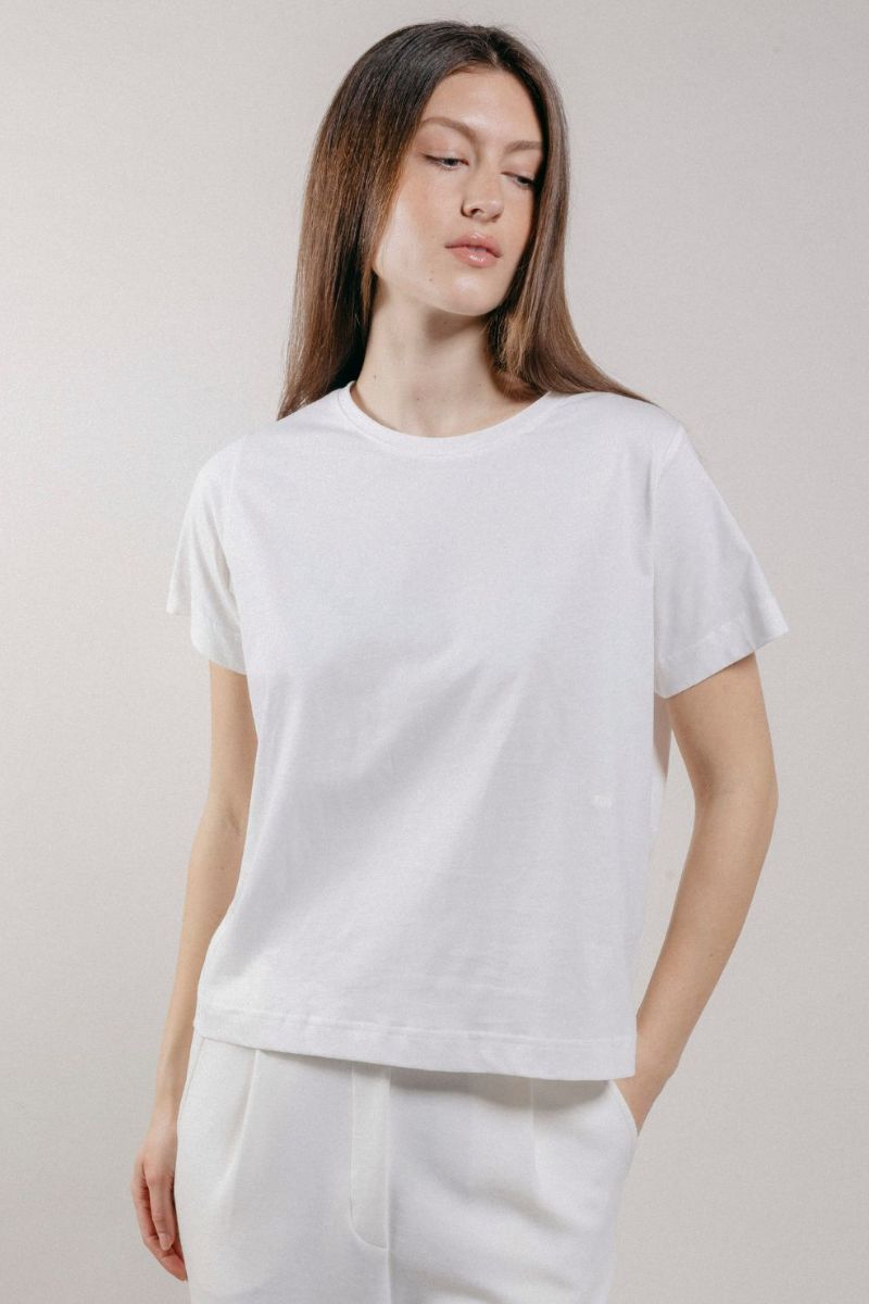 T-Shirt Girocollo in Jersey White