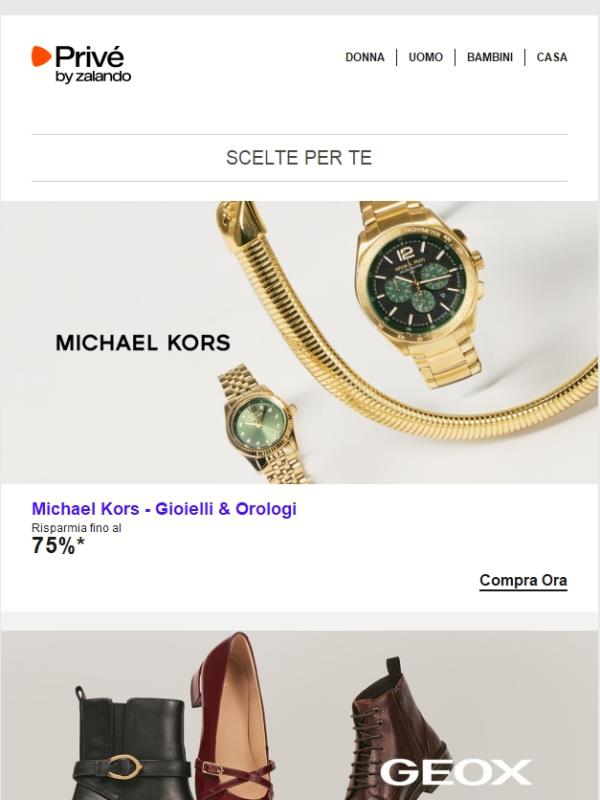 Geox, Michael Kors, BOSS & altre sorprese ti aspettano