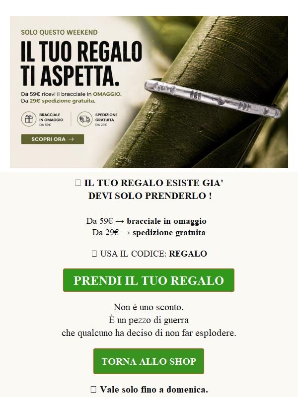 il tuo regalo sparisce domani.