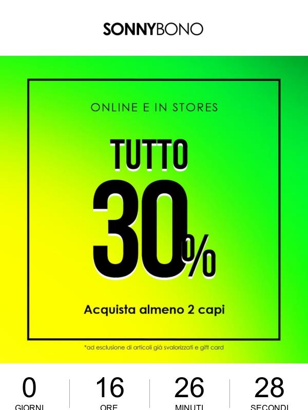 Libertà di shopping con tutto al -30%✨