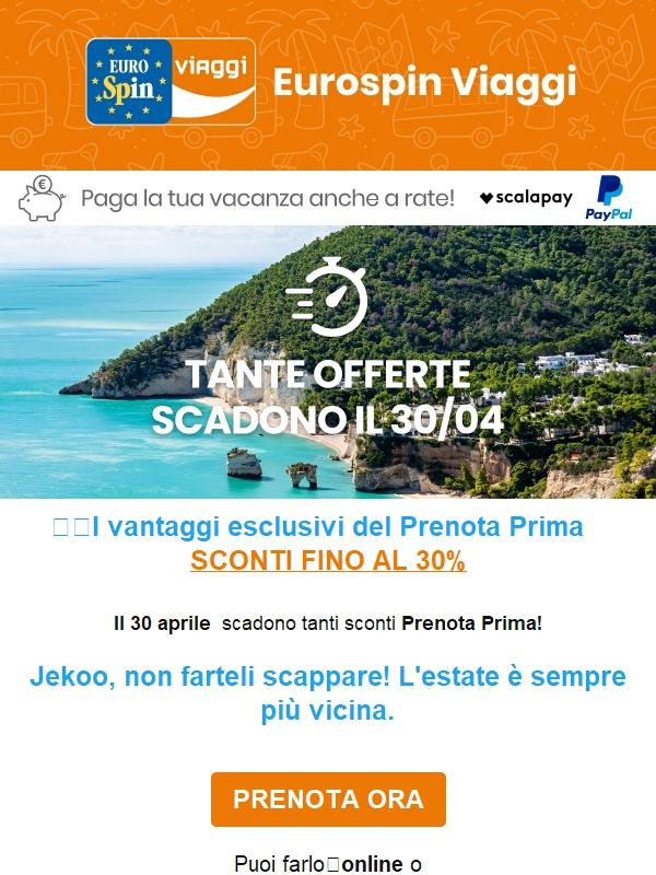🏖️Prenota Prima: sconti fino al 30%