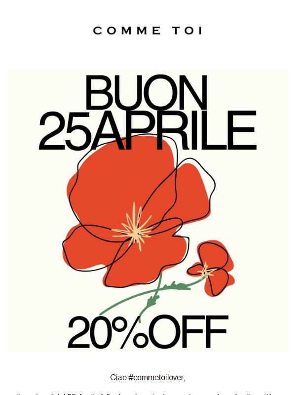 20% OFF // Libera il tuo stile: