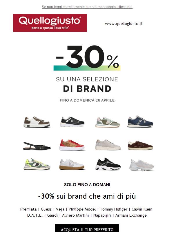 ⌛ Solo fino a domani | Selezione di brand al -30%