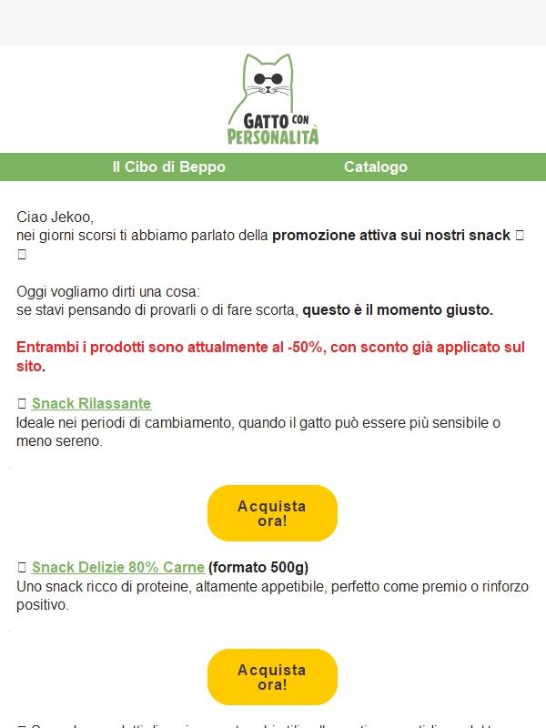 -50% sui nostri snack