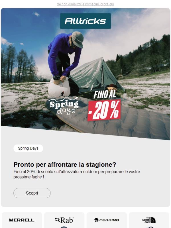 Fino al -20% sull’outdoor: approfitta degli Spring Days