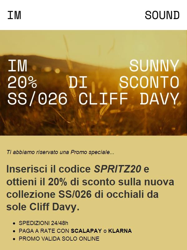 IM SUNNY: nuova playlist e occhiali da sole a -20%
