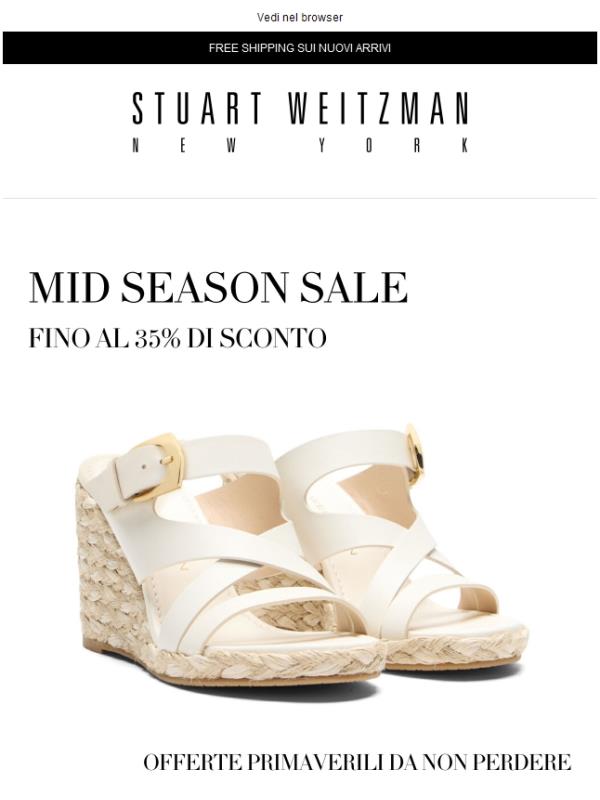 Fino al 35% di sconto sugli stili primaverili