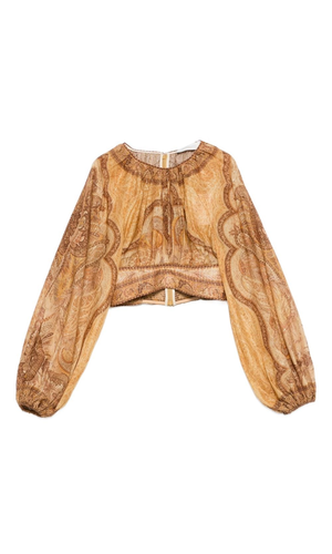 Wanderlust cotton and silk top