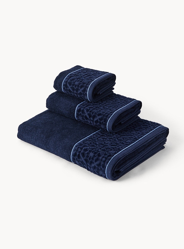 Asciugamano in puro cotone con balza