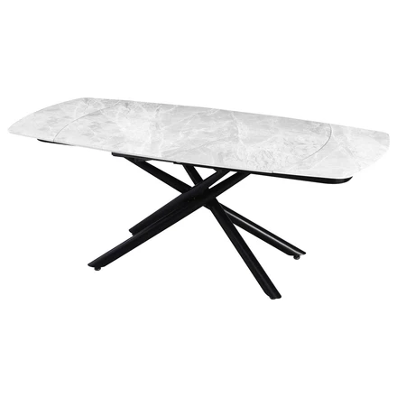 Tavolo Allungabile da Pranzo Top in Ceramica Finitura Marmorizzata 140/200 cm