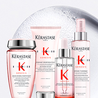 La nostra linea Gloss Absolu, che comprende il bagno idratante Hydra-Glaze, il fondente Insta-Glaze, lo spray anti-crespo Glaze Milk e le gocce Glaze Drop.