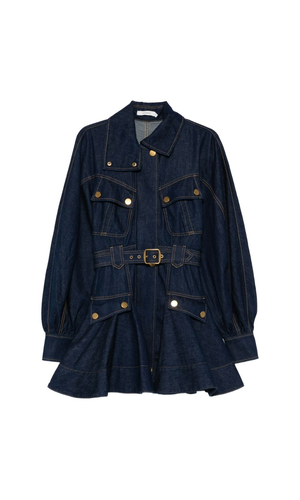 Luna denim utility mini dress