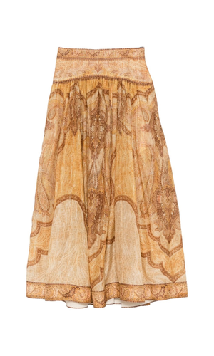 Wanderlust cotton and silk maxi skirt