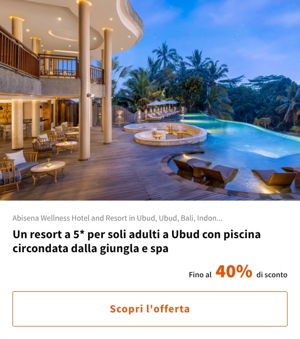 Un resort a 5* per soli adulti a Ubud con piscina circondata dalla giungla e spa