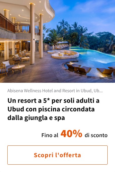 Un resort a 5* per soli adulti a Ubud con piscina circondata dalla giungla e spa