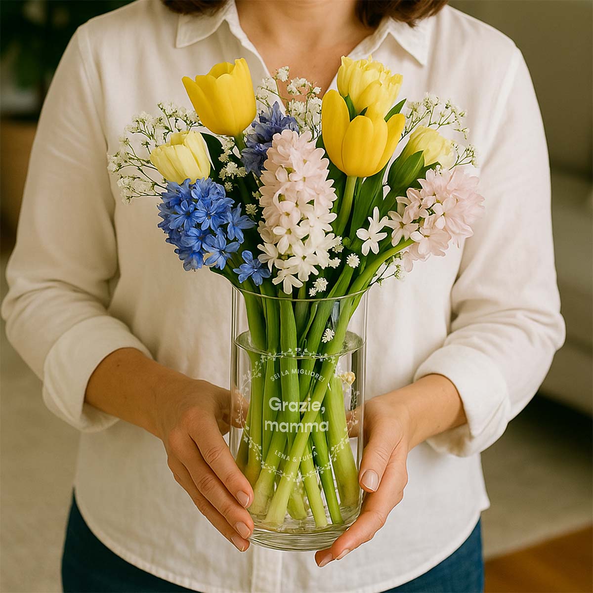 Image of Vaso Personalizzato con Testo e Ghirlanda