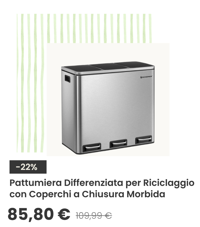 Pattumiera Differenziata per Riciclaggio con Coperchi a Chiusura Morbida