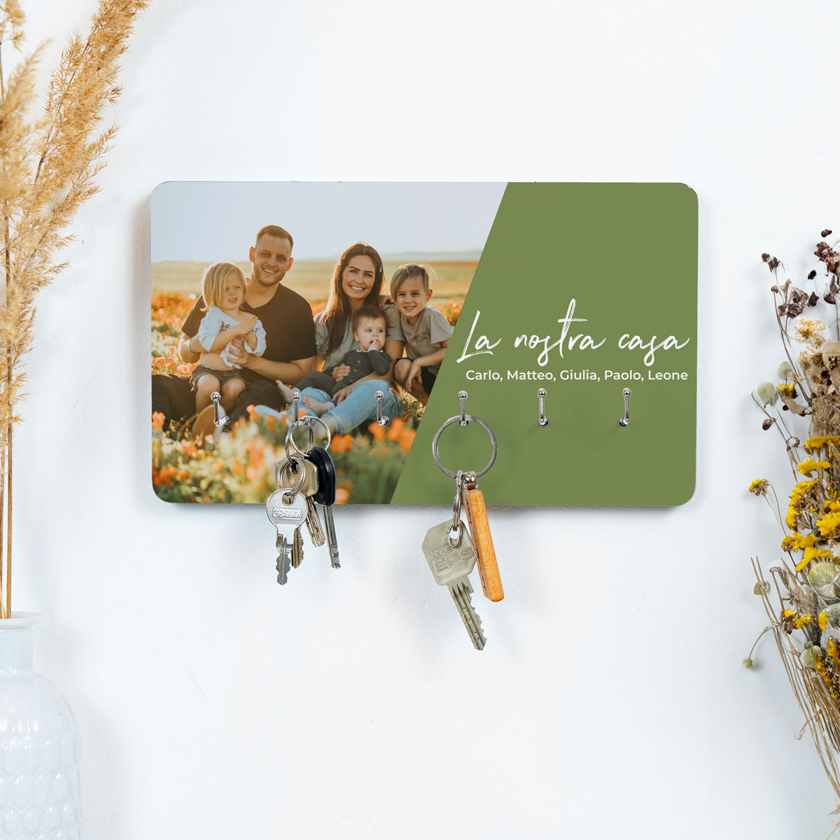 Image of Portachiavi da Parete Personalizzato con Foto e Testo