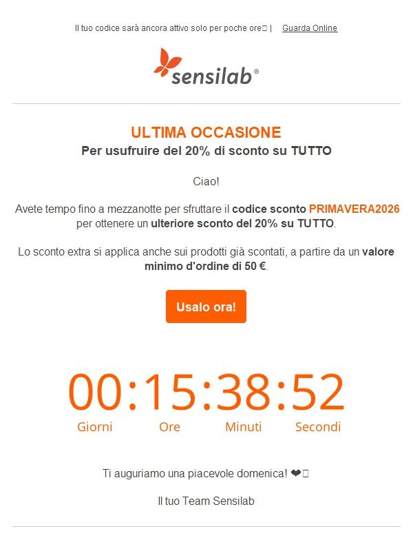 Il tuo sconto ti sta ancora aspettando ⌛