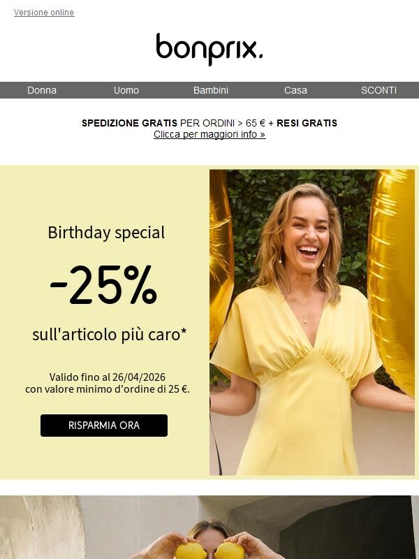 Approfitta del 25% di sconto sul tuo look preferito 🌞