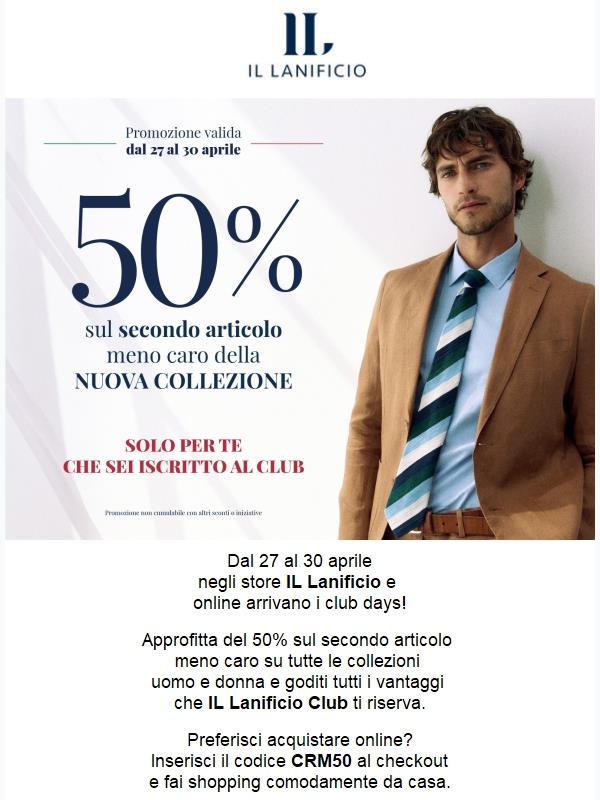 Promo esclusiva | 50% sul secondo articolo