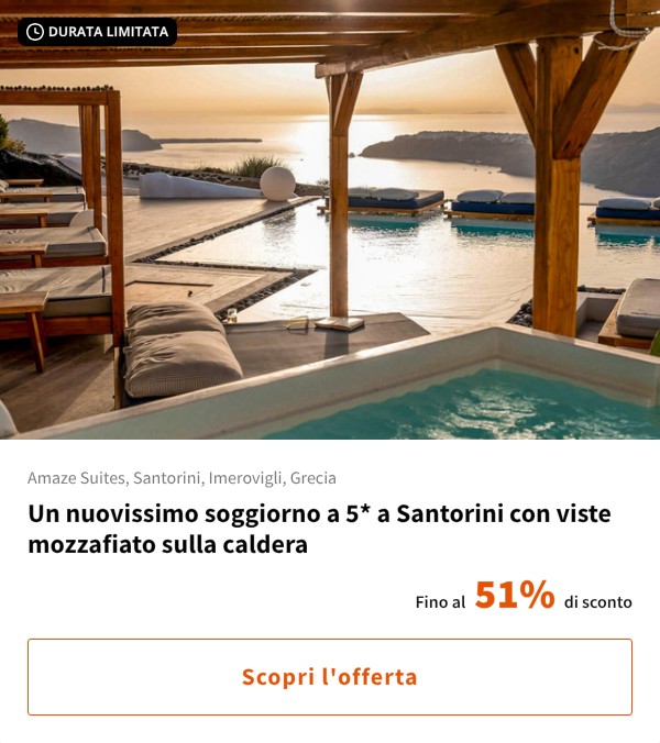 Un nuovissimo soggiorno a 5* a Santorini con viste mozzafiato sulla caldera