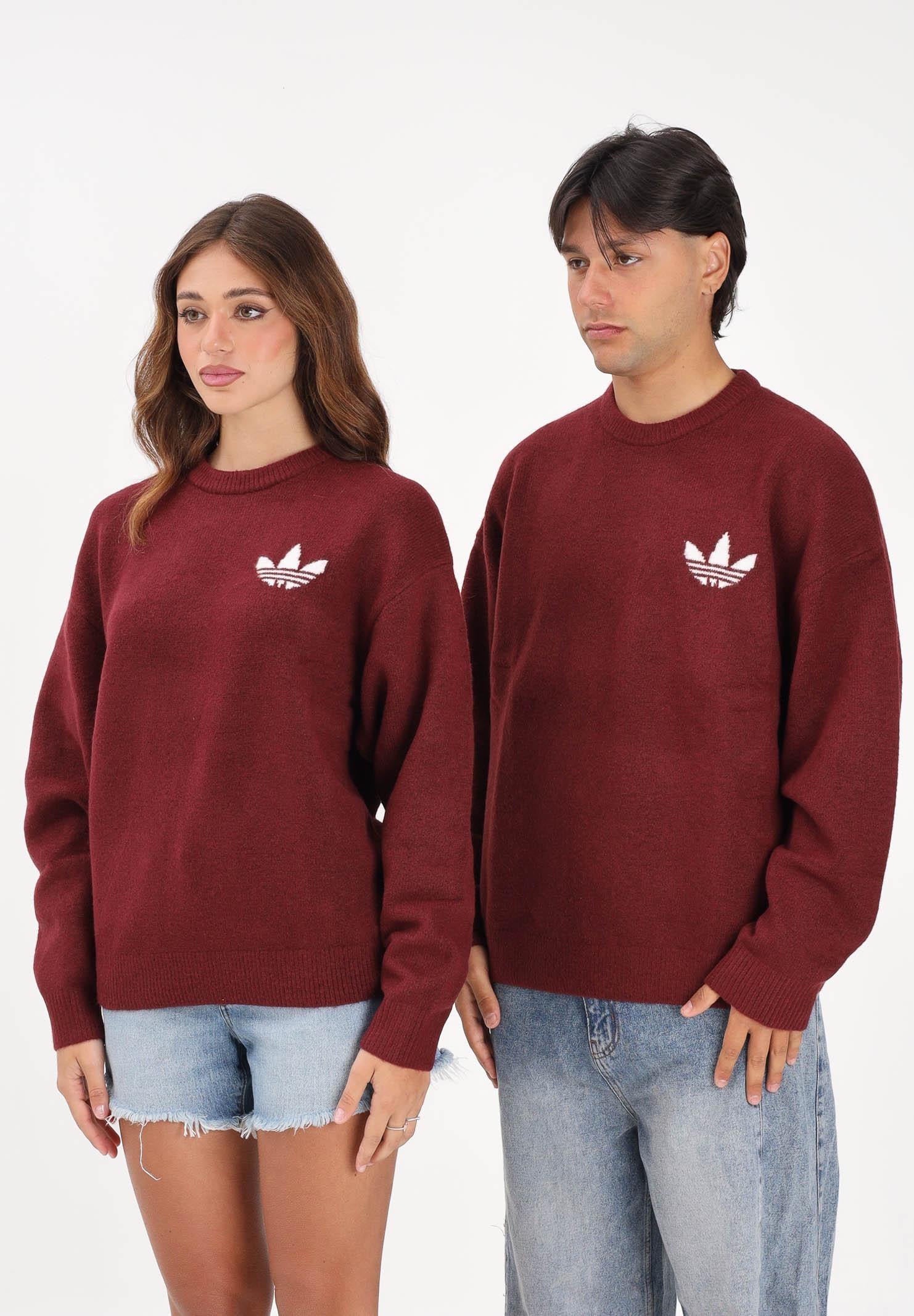 Image of ADIDAS ORIGINALS Maglione girocollo Adidas Originals Athletic Department bordeaux per uomo e donna