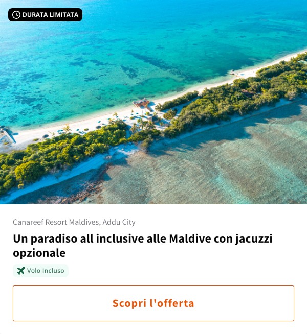 Un paradiso all inclusive alle Maldive con jacuzzi opzionale