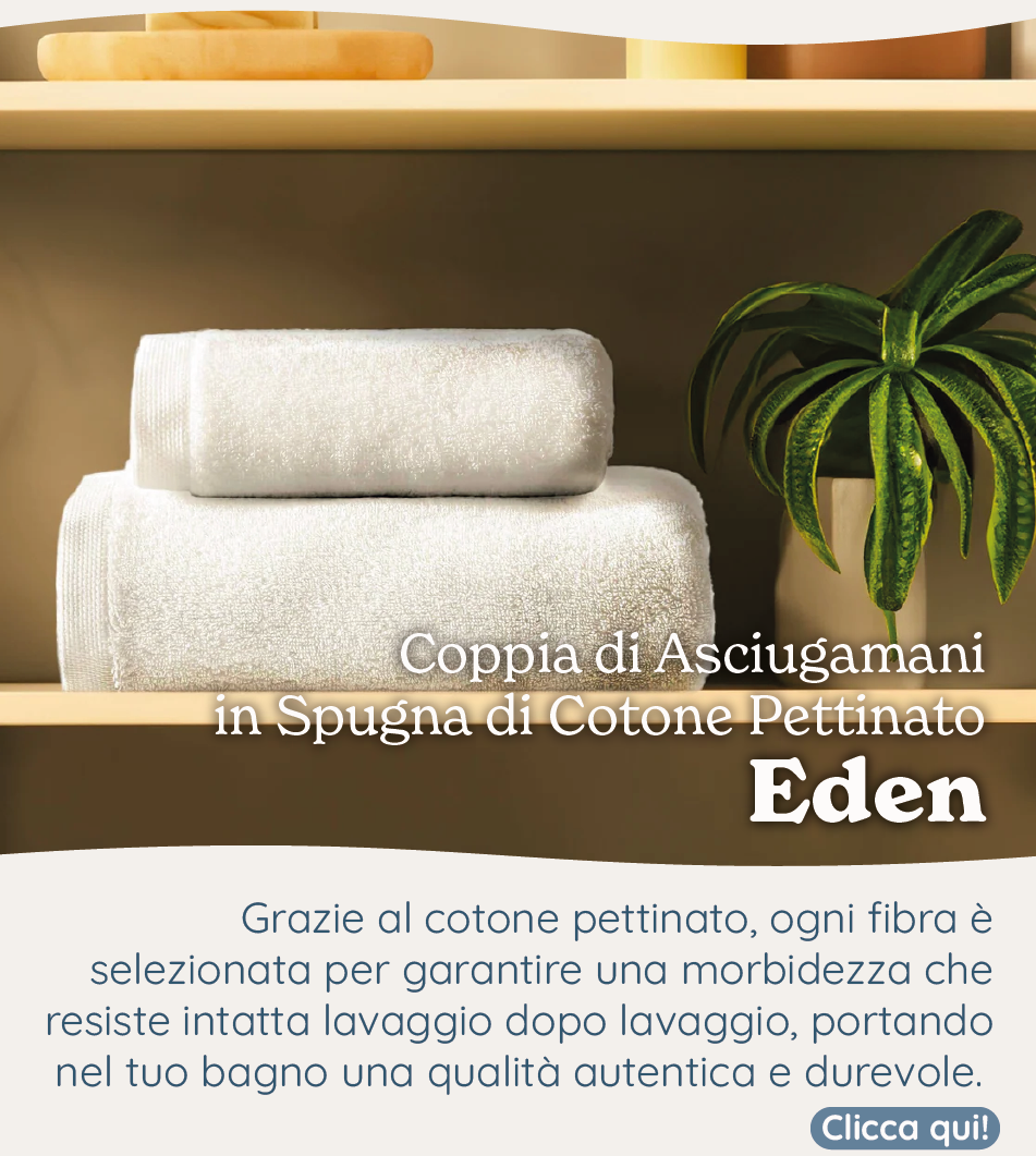 Coppia di Asciugamani in Spugna in Cotone Pettinato - Eden