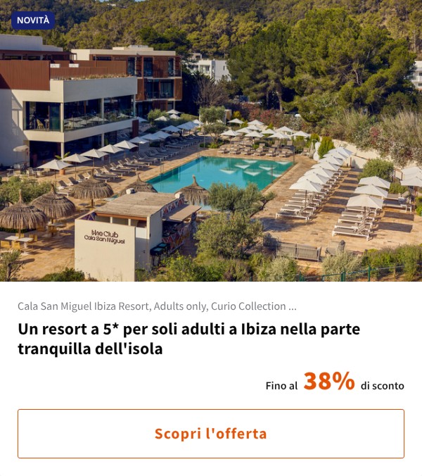 Un resort a 5* per soli adulti a Ibiza nella parte tranquilla dell'isola