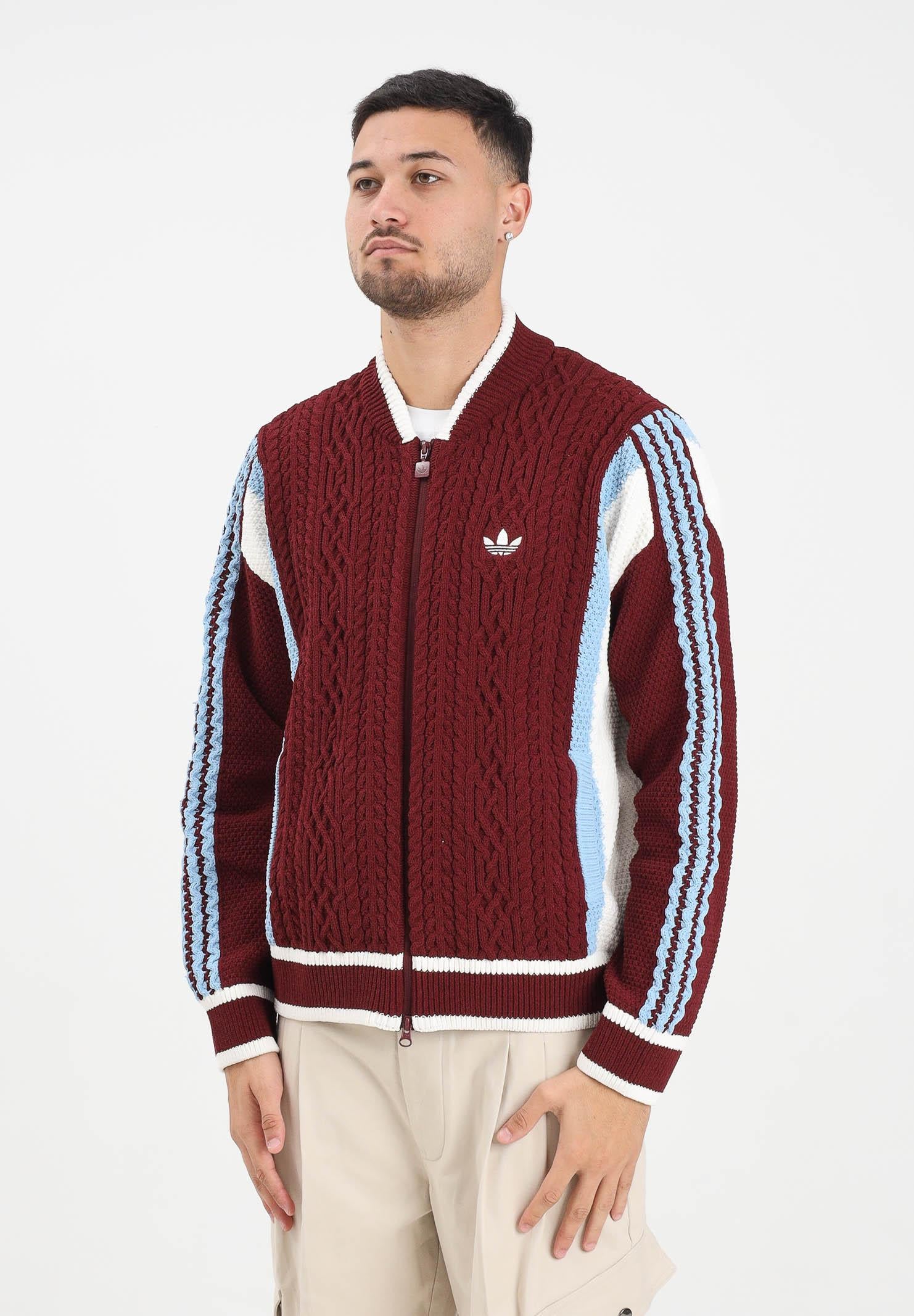 Image of ADIDAS ORIGINALS Cardigan RETRO REMIX bordeaux da uomo
