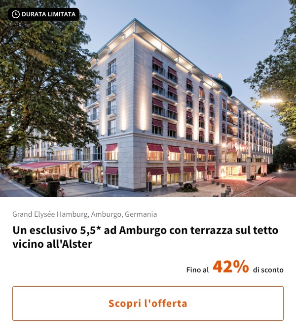 Un esclusivo 5,5* ad Amburgo con terrazza sul tetto vicino all'Alster