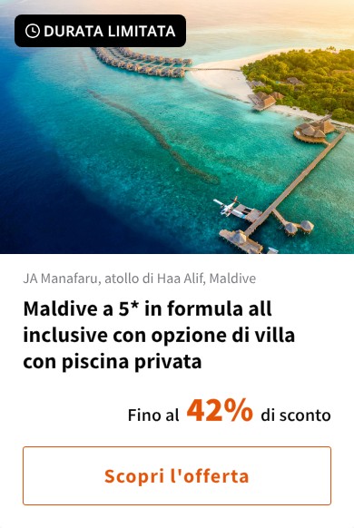 Maldive a 5* in formula all inclusive con opzione di villa con piscina privata